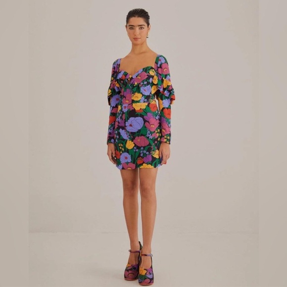 Farm Rio Black Bucolic Mini Dress - Picture 6 of 13